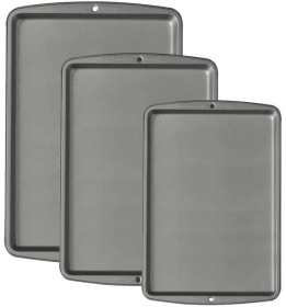 Wilton Bake It Better 3-Piece Cookie Sheet Pan Set, Non-Stick