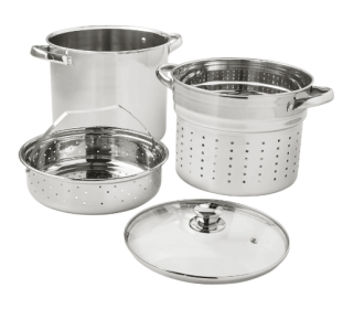 Mainstays 4-Piece Stainless Steel 8 qt Cooker Multipot Set