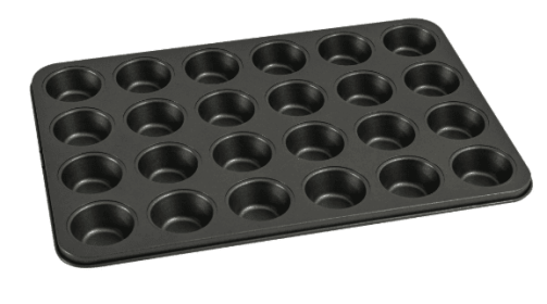 Mainstays 24 Cavity Mini Muffin Pan, Non-Stick Bakeware,1.8 inch Diameter Cups,Gray,Carbon Steel
