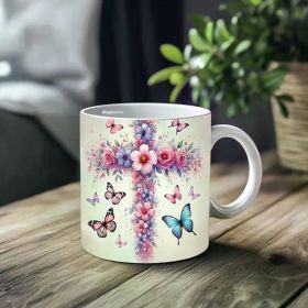 1pc_The Aegis Of Faith ceramic cup 11 ounces, coffee/tea/wine glass, suitable for Valentine's Day, birthdays,