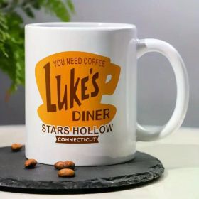1pc Luke'S Diner Stars Hollow Connecticut Inspired Ceramic Coffee Mug - 11oz Insulated Multipurpose Humorous Cup,